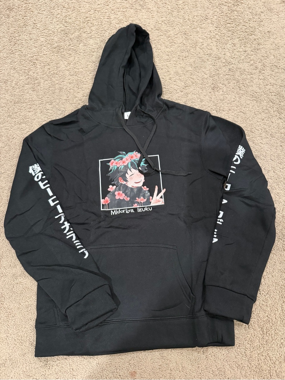 “New” My Hero Academia Black Hoodie Izuku Anime Graphic sizeM,L
